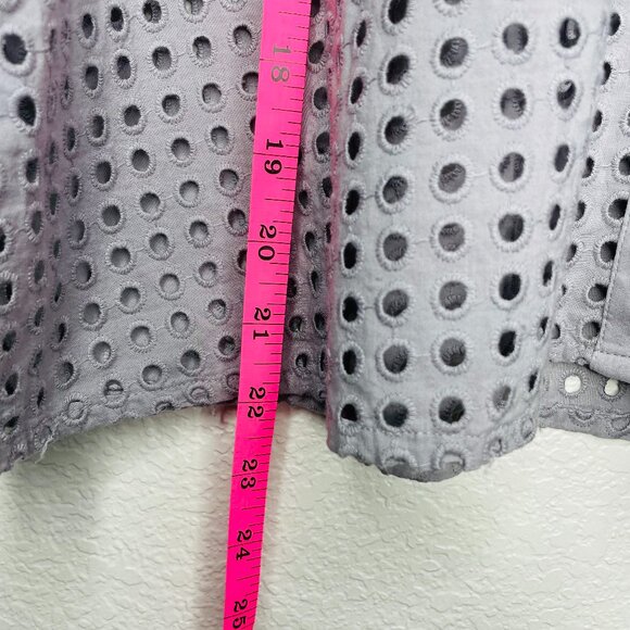 Adolfo Dominguez Designer Womens Eyelet Button Up Grey Camp Shirt EU 42 Large - Picture 2 of 7